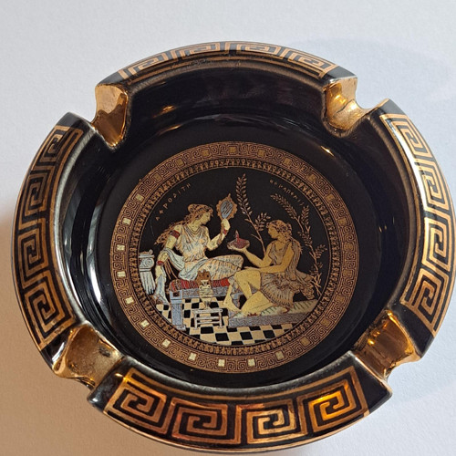 Vintage řecký popelník 24K Gold Hand Made Greece