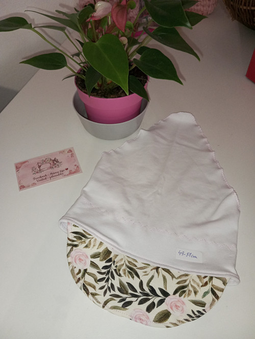 Letní šátek s kšiltem 49-51cm růže
