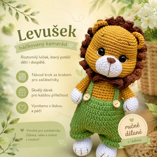 Návod na háčkování: Levušek – háčkovaný kamarád