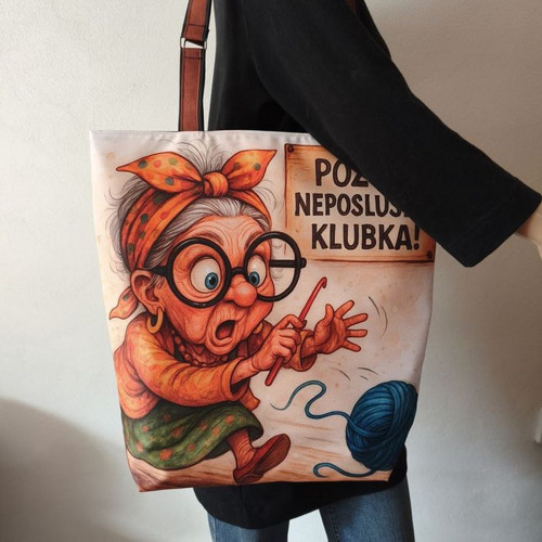 Nákupní taška Pozor neposlušná klubka