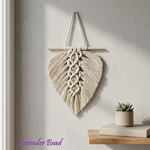 Macramé závěsná dekorace - list — foto 1