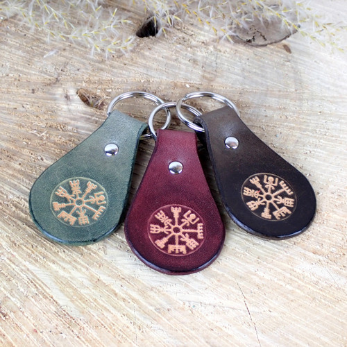 Kožený přívěsek na klíče - vegvisir