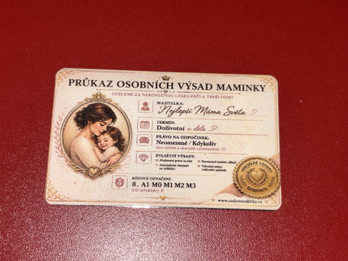 Průkaz osobních výsad maminky