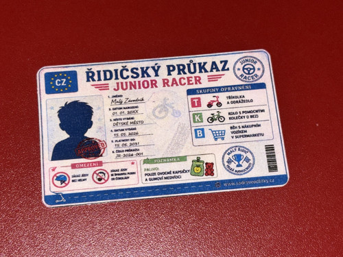 Řidičský průkaz - junior race