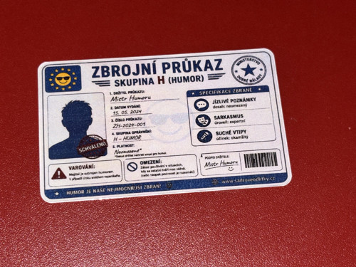 Zbrojní průkaz - skupina H (humor)