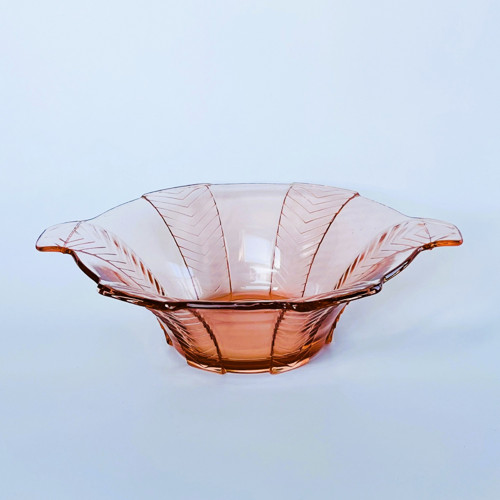 Art Deco miska 20 cm rosalínové sklo Walther&Sohne