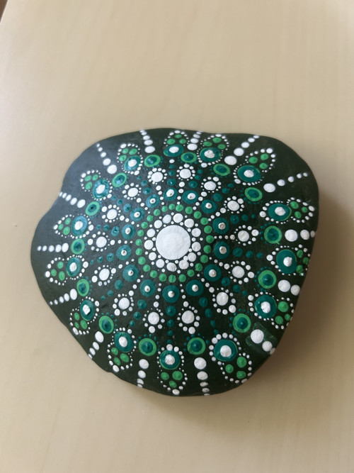 Kámen mandala zelené barvy