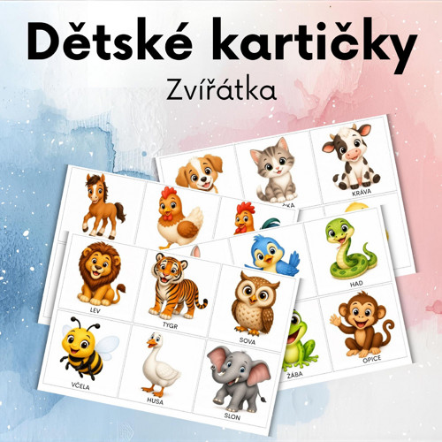 Dětské kartičky – Zvířátka PDF