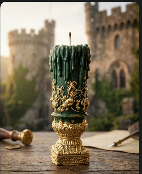 Svíčka Vintage Ornament – zelená