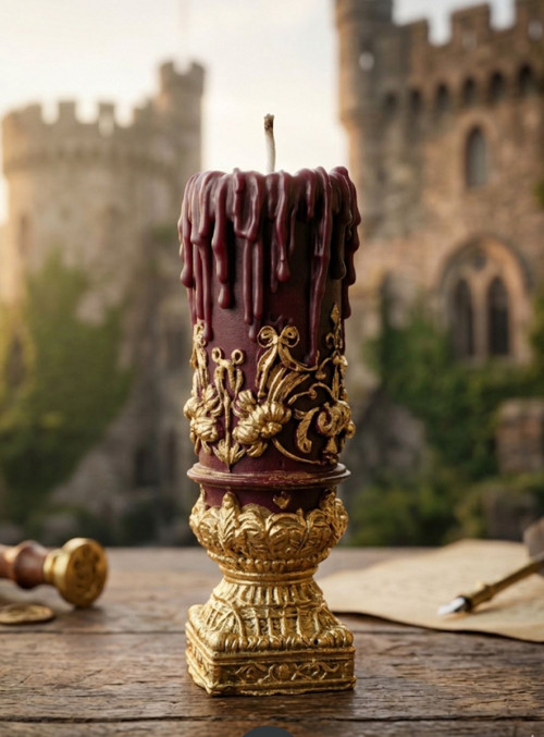 Svíčka Vintage Ornament – hnědá