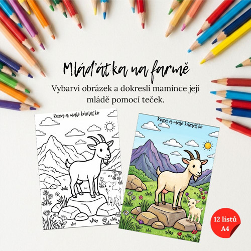 Sbírka omalovánek: Mláďátka na farmě