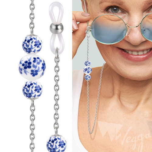 Delft Blauw / Ocel řetízek na brýle