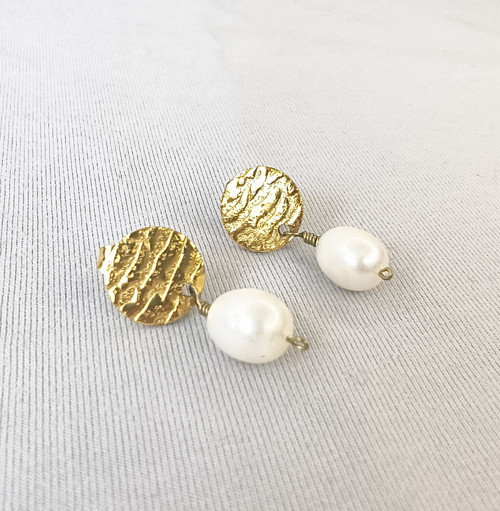 Pearl Textured Disc Gold