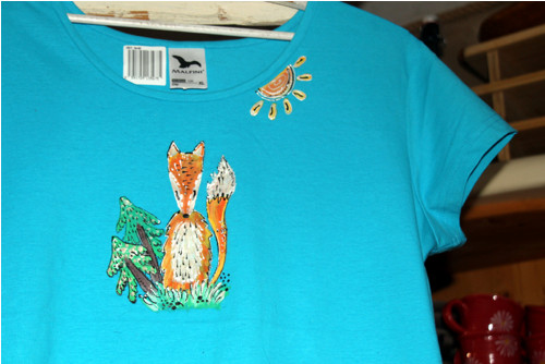 Malované triko vel.XS-XXL LIŠKA na obj.