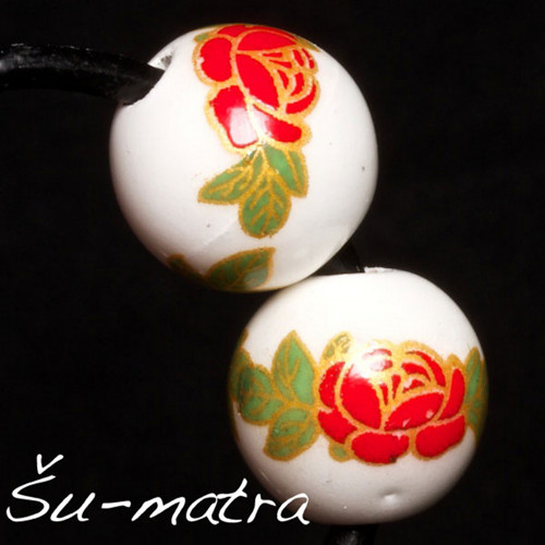 Korálek porcelánový, 10 mm (4 ks)