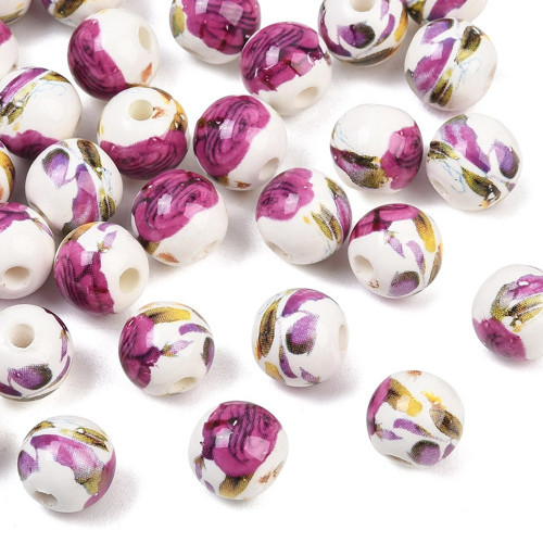 Korálek porcelánový, 10 mm (4 ks)