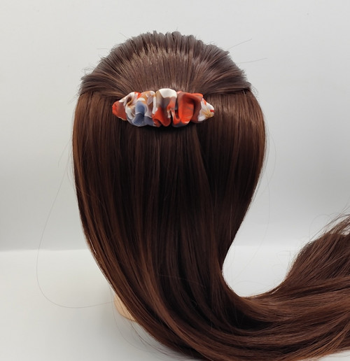 Spona do vlasů scrunchie červené květy