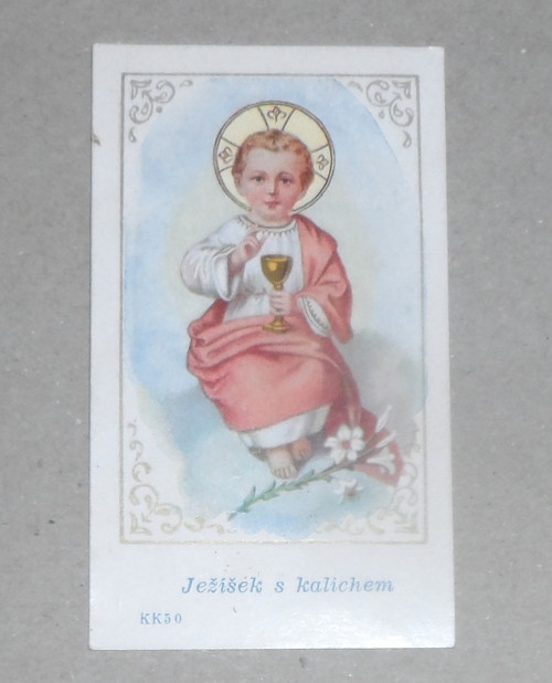 Kartičková SVÁTOSTKA • Ježíšek s kalichem