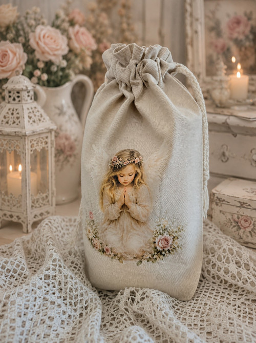 Shabby Chic Andělíčkový pytlíček–vintage dekorace