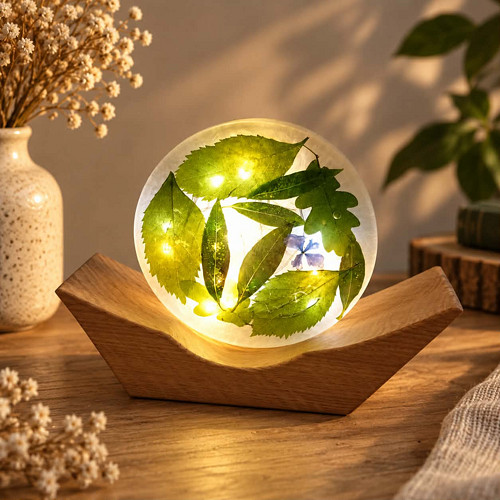 Lampa z pryskyřice Loďka Listy