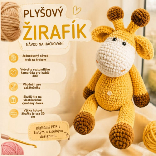Digitální návod na háčkování: Plyšový žirafík (PDF