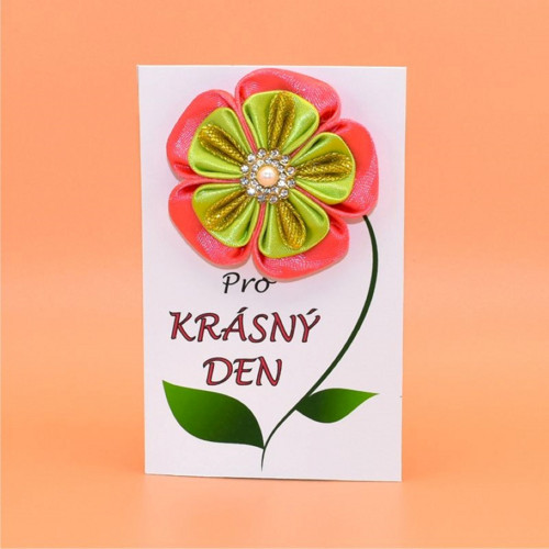 Kytička pro krásný den - lososovozelená