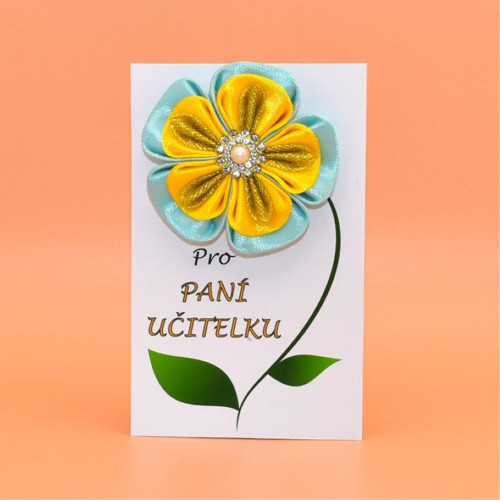 Kytička pro paní učitelku - modrožlutá