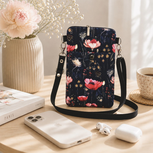VLČÍ MÁKY - taštička crossbody na mobil