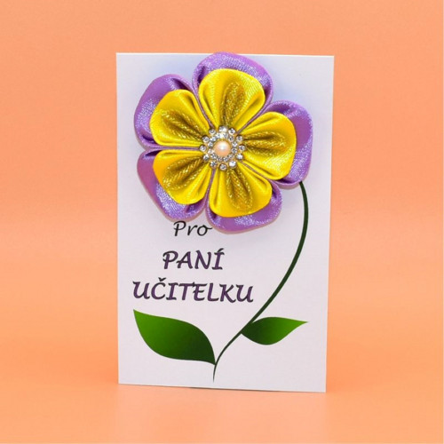Kytička pro paní učitelku - fialovožlutá