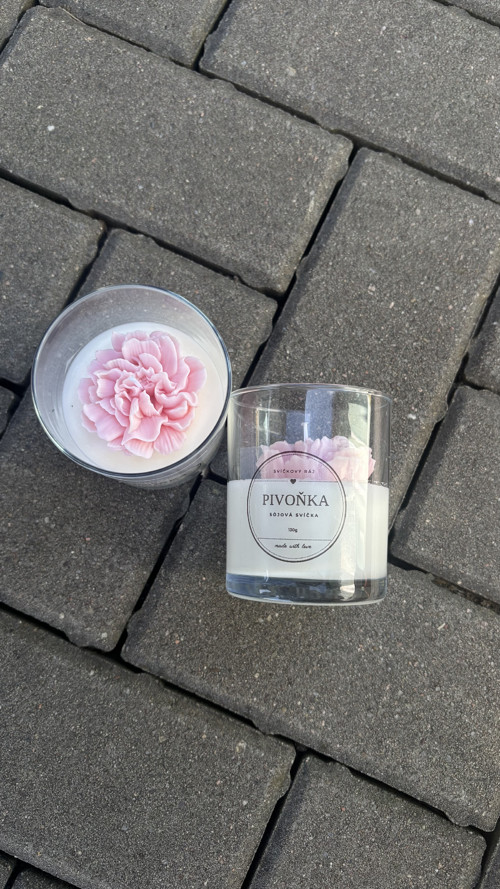 Sójová svíčka - Pivoňka