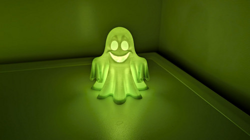 Svítící halloweenský duch s LED svíčkou