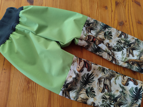 Letní softshellové kalhoty 110 - dinosauři