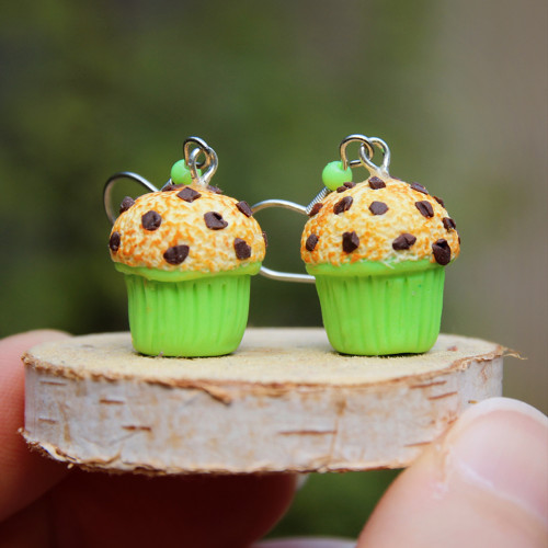 Muffiny s čoko kousky zelené (nerez háčky)