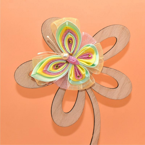 Motýl kanzashi - zelenožlutorůžový
