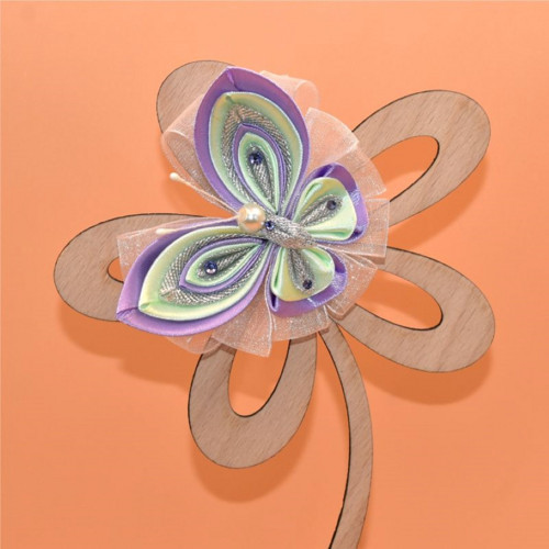 Motýl kanzashi - fialovozelenostříbrný