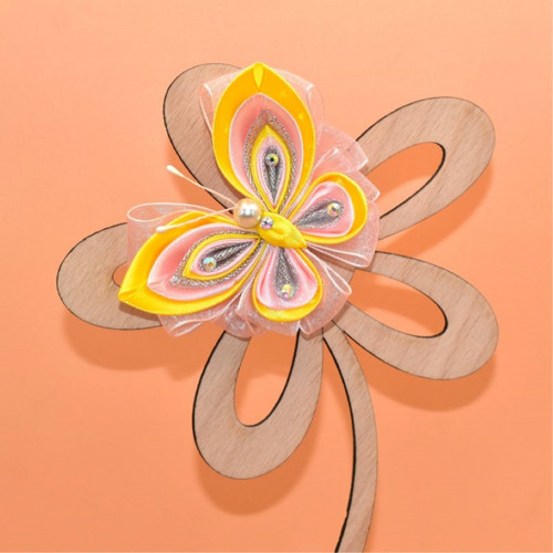 Motýl kanzashi - žlutorůžovostříbrný