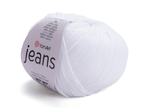 Pletací příze Jeans 50 g - bílá