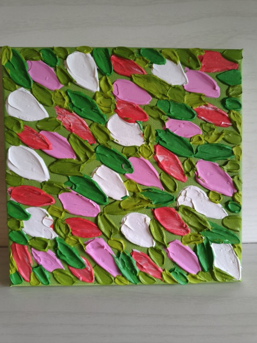 Texturovaný obraz "Tulipány"