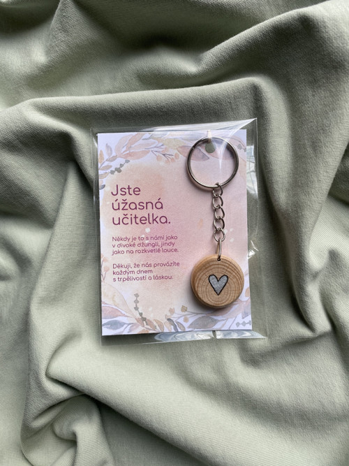 Dárek pro učitelky - ručně malovaný přívěsek