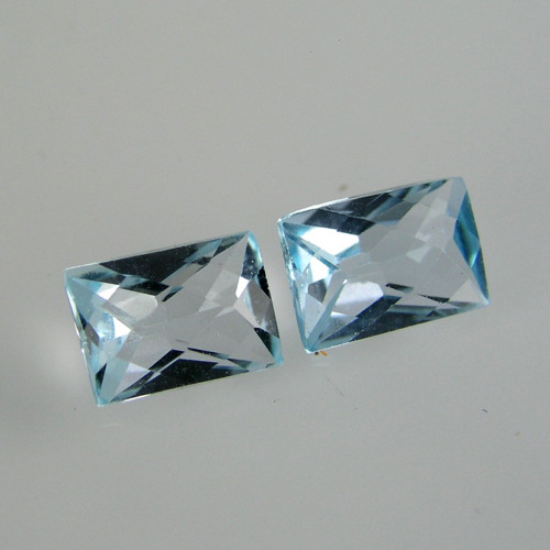 Přírodní modré Topazy, 2,34 ct./Pár, cca 7x5 mm