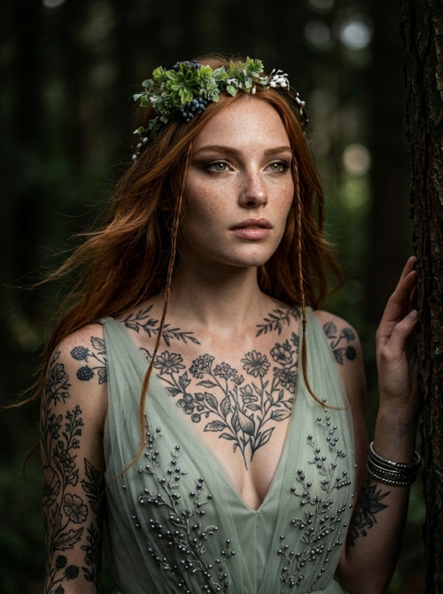 Květinový věneček greenery boho styl