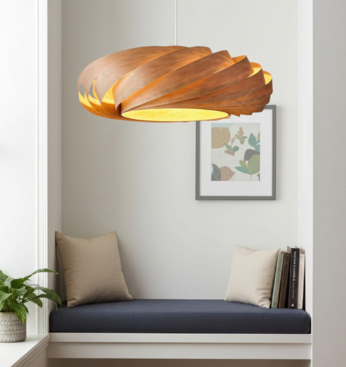 L06C, Ø70-80 Visící lampa z třešňové dýhy