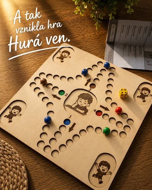 Dřevěná hra "HURÁ VEN"