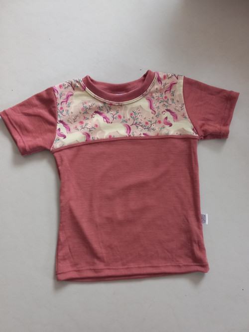 Merino/tencel tričko Jednorožci 104