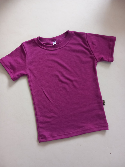 Merino/tencel tričko Purpurové
