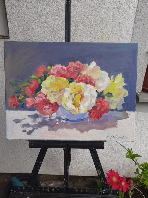 Olejobraz "Kytice květin" - 30x40 cm