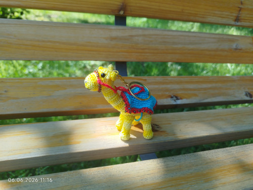 Handmade Amigurumi Camel Keychain Crochet 3,2"