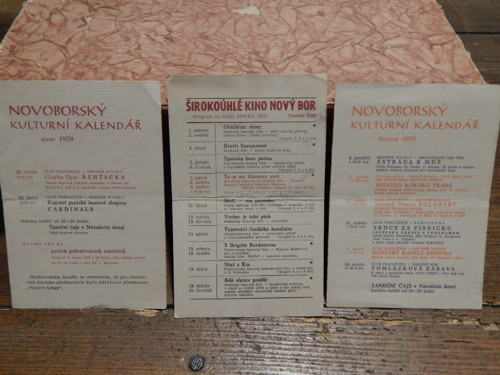 4 x program kino a divadlo Nový Bor z roku 1970