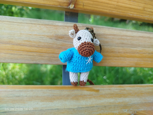 Handmade Amigurumi Bull Crochet Cotton 3"