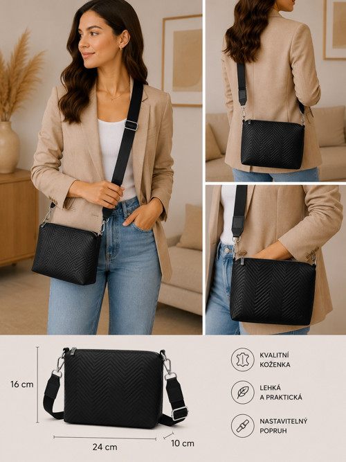 CROSSBODY KABELKA - S - koženka